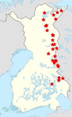 Locations of the ambushes and villages raided by Soviet partisans