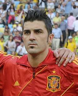 David Villa representing Spain at the 2013 Confederations Cup