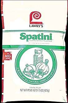 A packet of Spatini spaghetti sauce mix