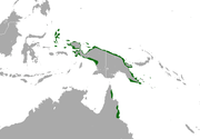 Maluku, the coast of New Guinea excluding the south-central coast, and the eastern coast of Queensland