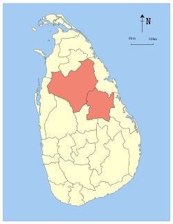 Area map of North Central Province of Sri Lanka