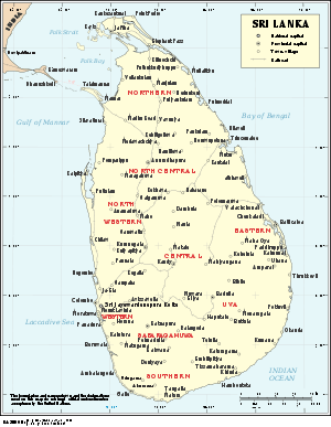Rail map of Sri Lanka
