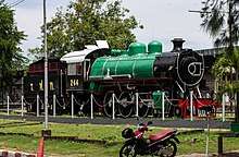 SRT No. 244 steam engine nearby Hat Yai Junction station.