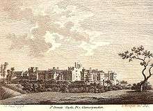 old print showing the castle from the north