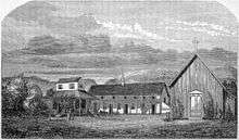 Drawing of school from the 19th century