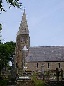 St Caffo's Church, a rubble masonry and limestone church in Llangaffo, is named after St Caffo