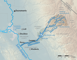 Map of the Stanislaus River watershed