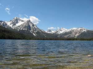 A photo of McGown Peak and Stanley Lake