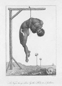 Drawing of a hanged negro