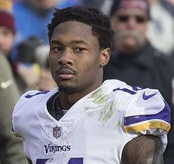 A portrait photo of Stefon Diggs in his Vikings uniform