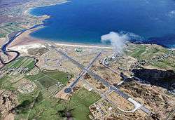 An aerial view of the airfield at Stornoway