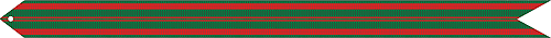A green streamer with red horizontal stripes