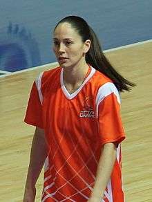 Sue Bird playing in a basketball game in 2012