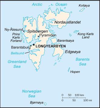  Major islands in the Spitsbergen group identified by name