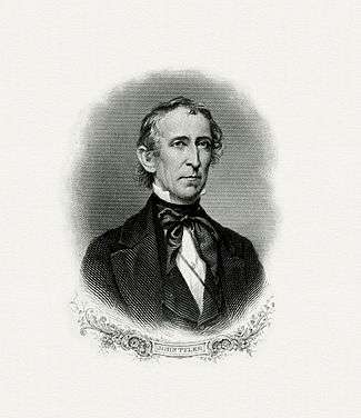 BEP engraved portrait of Tyler as president