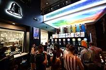 The downstairs interior of the Taco Bell Cantina flagship store in Las Vegas, Nevada.