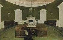 The Theodore Roosevelt Desk in the Taft Oval Office, c. 1910.