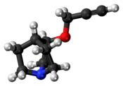 Ball-and-stick model of the talsaclidine molecule