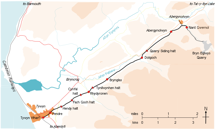 Map of the Talyllyn Railway