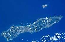 A satellite picture of Tanegashima Island