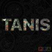 In blocky capital letters, the word 'TANIS' is presented against an almost black background. In small orange, blue, and green squares in the bottom righthand corner are, respectively, the letters P, R, and A.