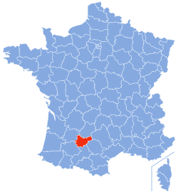 Locator map for Montauban