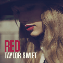 The cover image features face of Taylor Swift in red lips wearing a long brimmed hat. On the bottom-left title of album appears.