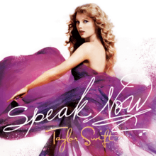 The cover image features Taylor Swift in a flying pink gown. Title of the album appears at bottom in cursive script.