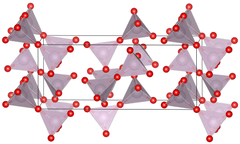 Unit cell of technetium(VII) oxide under standard conditions.