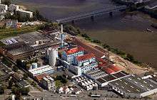 Aerial photo of a sugar refinery in Nantes