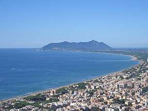 Mount Circeo as seen from Terracina, Italy