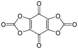Skeletal formula of tetrahydroxybenzoquinone biscarbonate