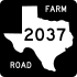 Farm to Market Road 2037 marker