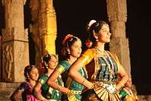 A set of ladies dancing in Brihadeeswarar Temple