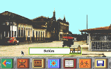 A screenshot from The Amazon Trail showing the city of Belém, Brazil.