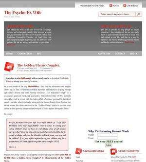A screenshot of the ThePsychoExWife.com Web site