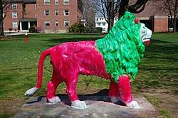Lion mascot statue