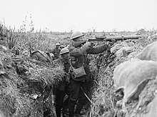 Territorial Lewis machine-gun team in the trenches