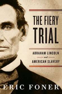 Cover of The Fiery Trial; featured is Abraham Lincoln