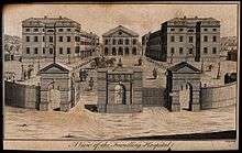 A print of the foundling hospital in London