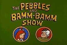 A green title card displaying the name of the television series in a yellow-brown font and two face cutouts of a red haired girl and a white haired guy.