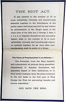 The text of the Riot Act