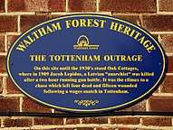 Plaque from Oak Cottage, installed by Waltham Forest Council