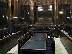 Council chamber in Swansea Guildhall