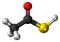 Ball-and-stick model of the thioacetic acid molecule