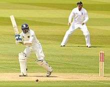 Tillakaratne Dilshan batting against England at Lord's.