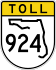 State Road 924 toll marker