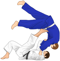 Tomoe-nage, a rear sacrifice throw included in Nage-no-kata