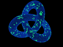 Game of life on surface of Trefoil Knot