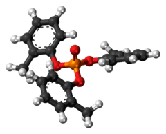 Ball-and-stick model of the tricresyl phosphate molecule